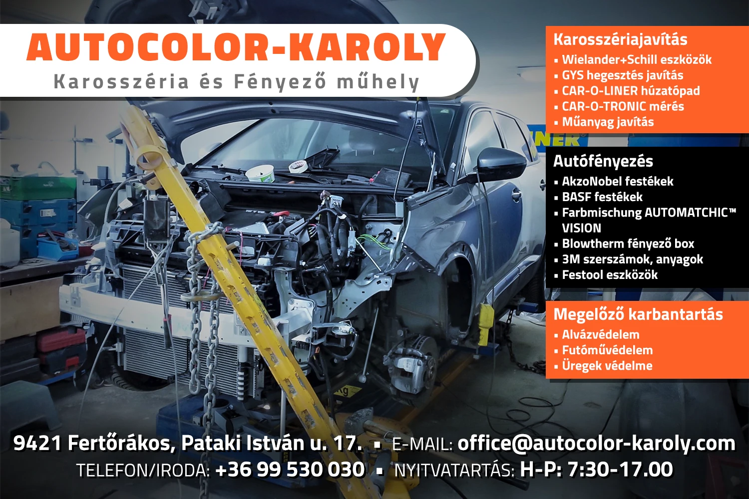 Autocolor-Karoly karosszériajavítás és autófényezés Fertőrákoson