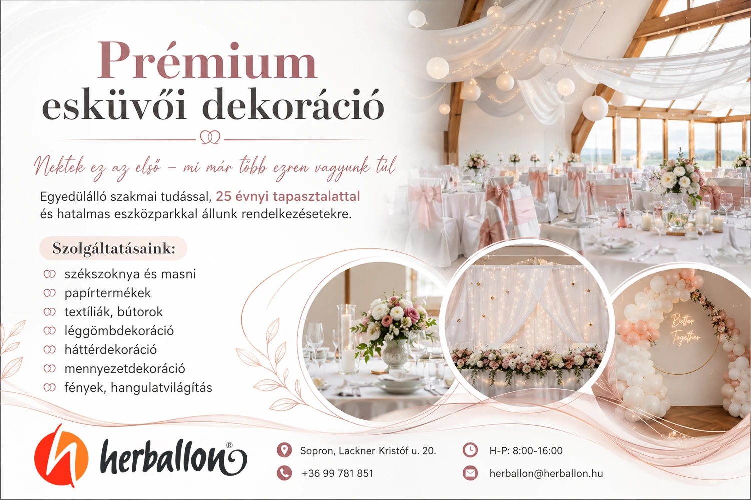 Herballon – Prémium esküvői dekoráció Sopronban